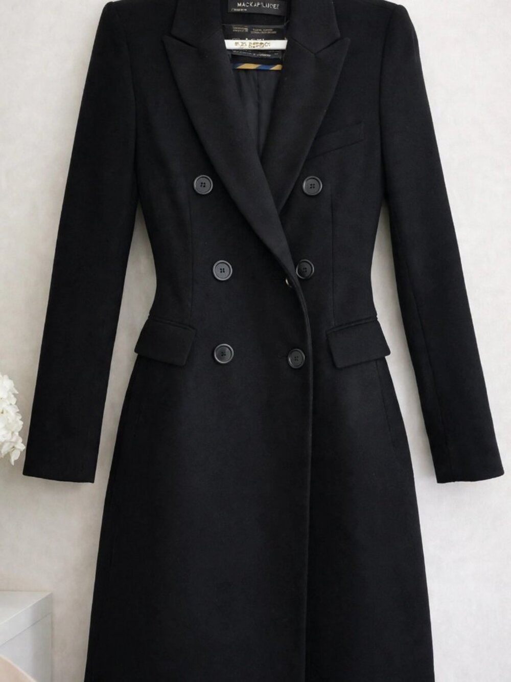 Zara Woman Black Tailored Coat - Manteco Wool - S